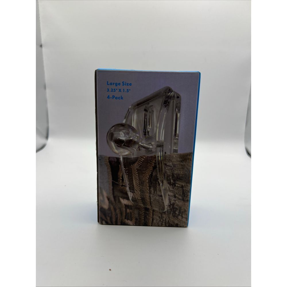 Clear Wall Clips Display Hangers Large Size 3.25x1.5 Inch 4-Pack tapestry‎